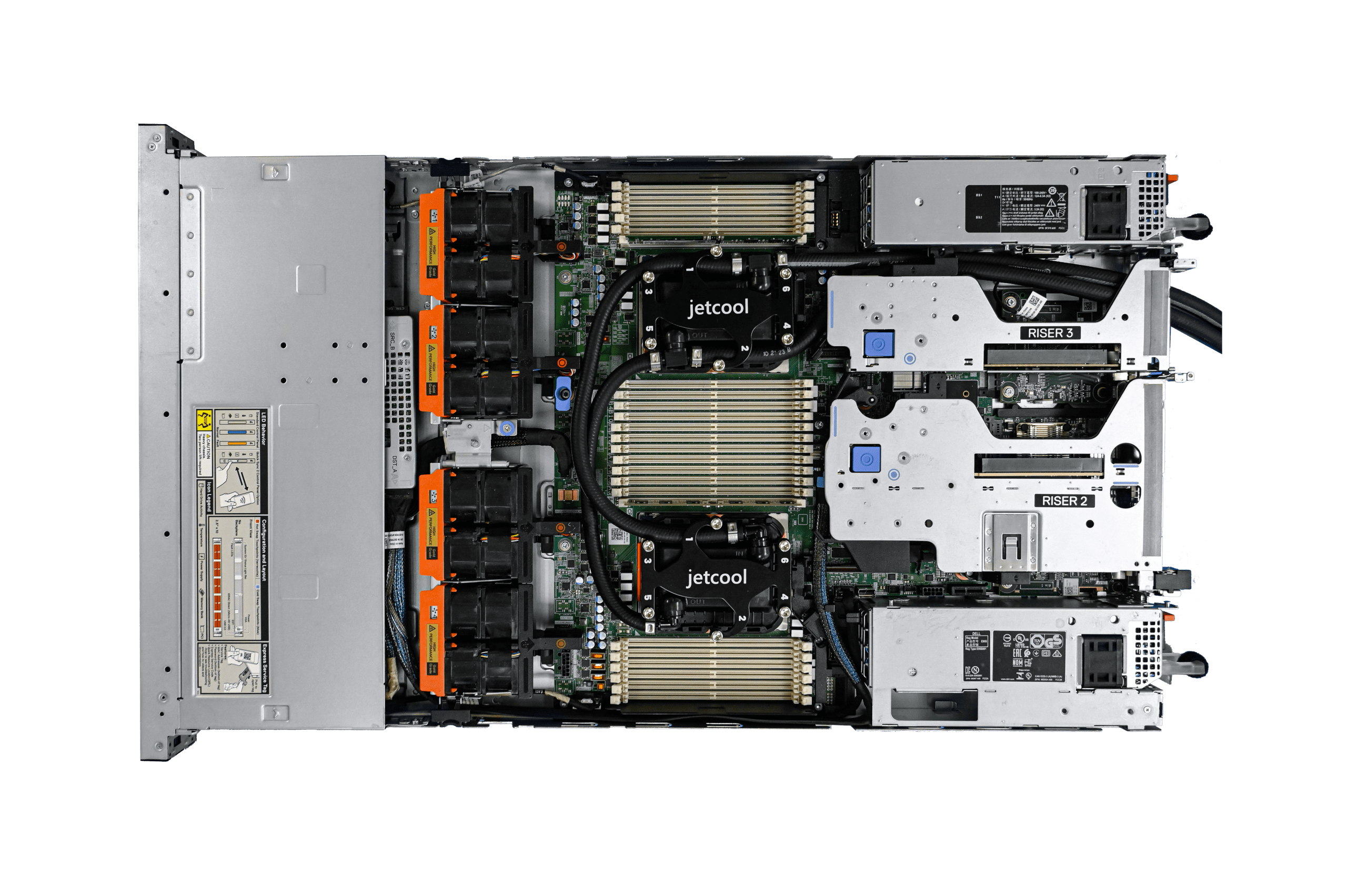 AMD SP5 EPYC SmartPlate liquid cold plate for data centers on Dell PowerEdge R6625 server